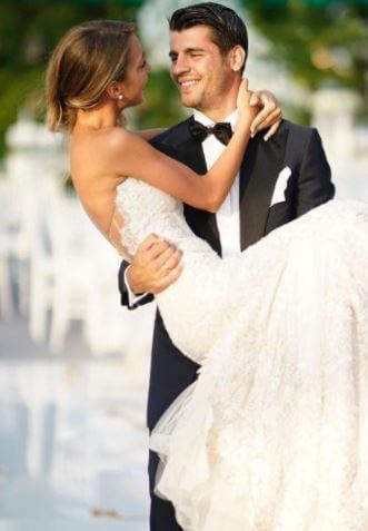 Alice Campello with her husband Alvaro Morata on their wedding day.